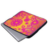 Cooles heißes Rosa-orange Girly Stern-Kreis-Muster Laptopschutzhülle (Vorne Knopf)