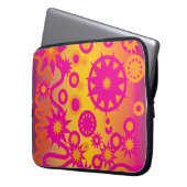 Cooles heißes Rosa-orange Girly Stern-Kreis-Muster Laptopschutzhülle (Vorderseite Links)