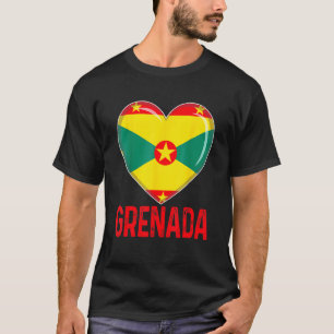 Cooles Herz Grenada Flaggen Männer Frauen Kind Pat T-Shirt