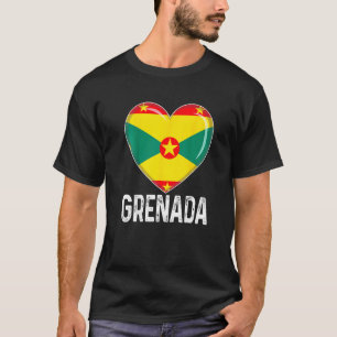 Cooles Herz Grenada Flaggen Männer Frauen Kind Pat T-Shirt