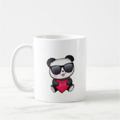 Cooles Herz Panda-Bärn-Sonnenbrillenvalentines Kaffeetasse (Links)