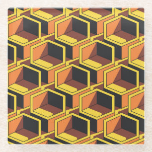 Cooles Hexahedron-Muster mit Schatten Glasuntersetzer