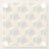 Cooles Hexahedron-Muster mit Schatten Glasuntersetzer (Rückseite)