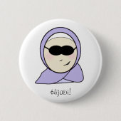 Cooles Hijabi - islamisches moslemisches Mädchen Button (Vorderseite)