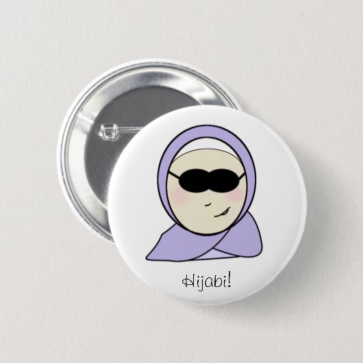 Cooles Hijabi - islamisches moslemisches Mädchen Button (Vorne & Hinten)