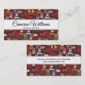 Cooles Hipster-Katzen-Muster | addieren Ihren Visitenkarte (Vorne/Hinten)