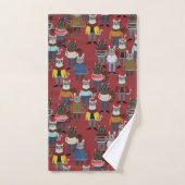 Cooles Hipster-Katzen-Muster Badhandtuch Set (Handtuch)