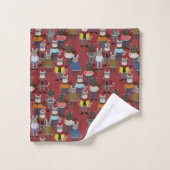 Cooles Hipster-Katzen-Muster Badhandtuch Set (Waschlappen)