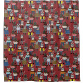 Cooles Hipster-Katzen-Muster Duschvorhang (Vorderseite)