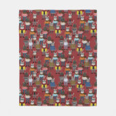 Cooles Hipster-Katzen-Muster Fleecedecke (Vorderseite)
