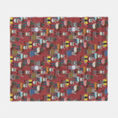 Cooles Hipster-Katzen-Muster Fleecedecke (Vorderseite (Horizontal))