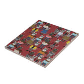 Cooles Hipster-Katzen-Muster Fliese (Seite)