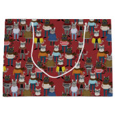 Cooles Hipster-Katzen-Muster Große Geschenktüte (Vorderseite)