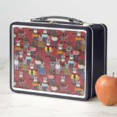 Cooles Hipster-Katzen-Muster Metall Brotdose (Beispiel)