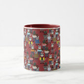 Cooles Hipster-Katzen-Muster Tasse (Zentrum)
