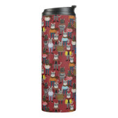 Cooles Hipster-Katzen-Muster Thermosbecher (Nach links gedreht)