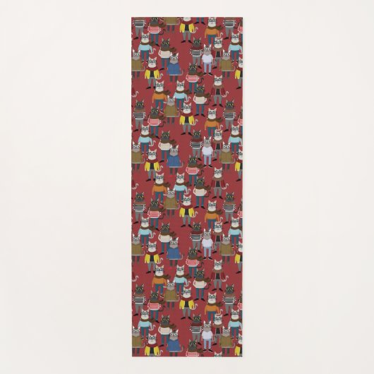 Cooles Hipster-Katzen-Muster Yogamatte (Vorderseite)