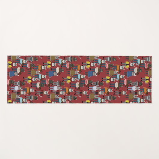 Cooles Hipster-Katzen-Muster Yogamatte (Vorderseite (Horizontal))