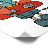 Cooles Hirsch mit Snowboard Poster (Ecke)