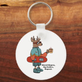 Cooles Hirsch mit Snowboard Schlüsselanhänger (Vorderseite)