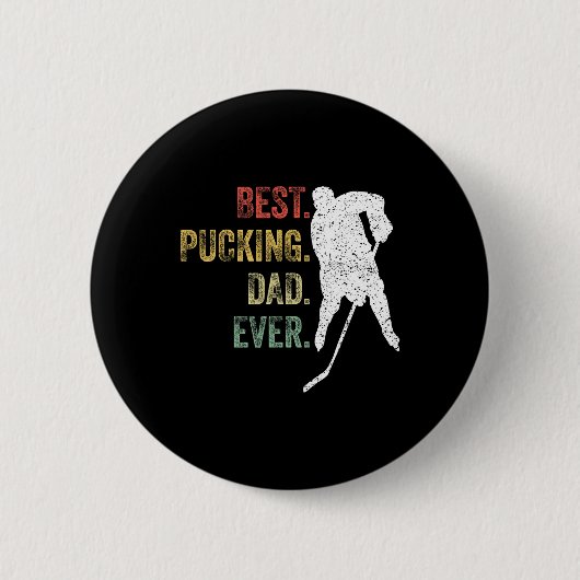 Cooles Hockey-Vater-Geschenk Lustiger Bester Pucki Button (Vorderseite)
