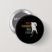 Cooles Hockey-Vater-Geschenk Lustiger Bester Pucki Button (Vorne & Hinten)