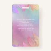 Cooles holografisches tropisches Blätter Skript-Po Ausweis (Rückseite)