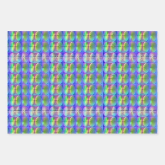 Cooles Holografisches Vaporwave Fingerabdruckmuste Geschenkpapier Set (Vorderseite 2)