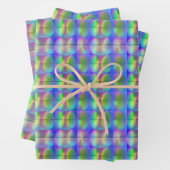 Cooles Holografisches Vaporwave Fingerabdruckmuste Geschenkpapier Set (Beispiel)