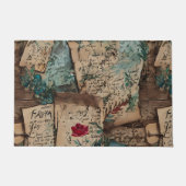 Cooles Holz und altes Papier Rustikaler Kunststil Fußmatte (Vorderseite)