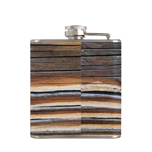 COOLES Holzkörnmuster Flachmann (Rückseite)