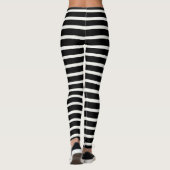 Cooles horizontales Schwarzweiss-gestreiftes Leggings (Rückseite)