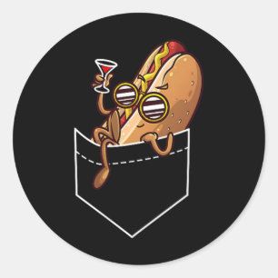Cooles Hot Dog Design für Männer Frauen Kinder Runder Aufkleber