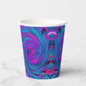 Cooles Hot Pink, Lila und Abstraktes Retro Pappbecher (Vorderseite)