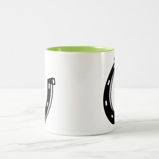 Cooles Hufeisen Zweifarbige Tasse (Mittel)