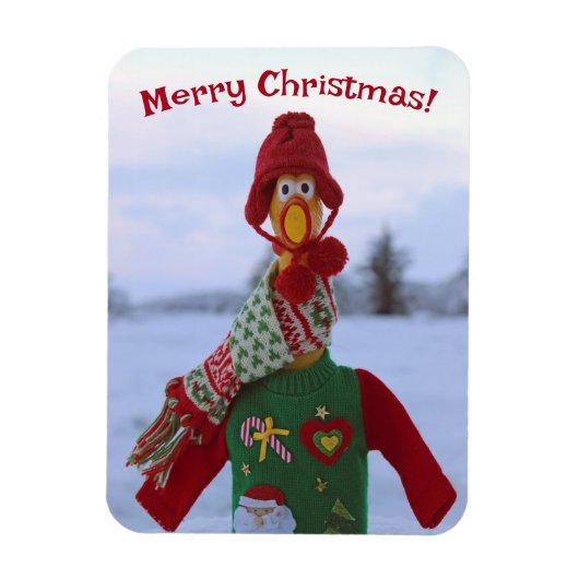 Cooles Hühnchen in Ugly Weihnachten Sweater Magne! Magnet (Vertikal)