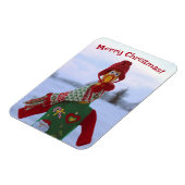 Cooles Hühnchen in Ugly Weihnachten Sweater Magne! Magnet (Linke Seite)