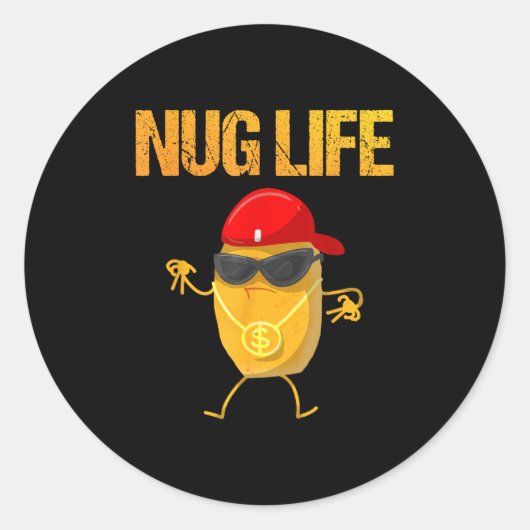 Cooles Hühnchen Nugget Kunst für Jungen Kinder Hüh Runder Aufkleber (Vorderseite)