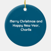 Cooles Hundepiloten-Foto, Frohe Weihnachten, Perso Keramik Ornament (Hinten)