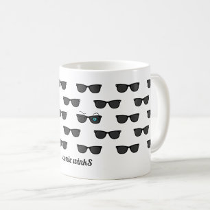 Cooles ikonisches Wink S Black Sunglasses Muster Kaffeetasse