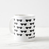 Cooles ikonisches Wink S Black Sunglasses Muster Kaffeetasse (Vorderseite Links)