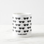 Cooles ikonisches Wink S Black Sunglasses Muster Kaffeetasse (Mittel)