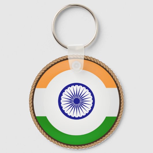 Cooles indisches Flaggen-Siegel Schlüsselanhänger (Vorderseite)