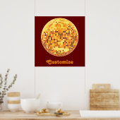 Cooles individuelles Retro Goldene Diskothek Ball Poster (Küche)