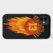 Cooles iPhone 5 Hüllen für Jungen, Flaming Basketb (Rückseite (Horizontal))