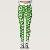 Cooles irisches Kleeblatt Bright White Heart Leggings (Vorderseite)