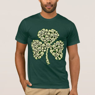 Cooles irisches Schädel-Kleeblatt T-Shirt