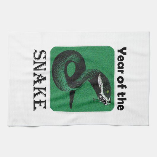 Cooles Jahr der Schlange Chinesischer Zodiak Geschirrtuch (Horizontal)