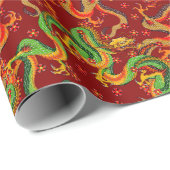 cooles japanisches Drachenmuster Geschenkpapier (Rolleneckpunkt)