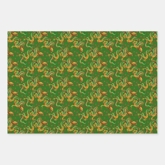 cooles japanisches Drachenmuster Geschenkpapier Set (Vorderseite 3)